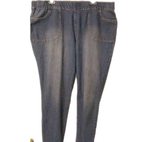 A3 Denim Stretch Waist Pull On 2 Pocket Cropped Super Soft Jean Size 20W - Picture 1 of 3